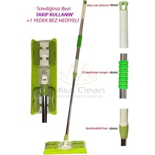 Özbience Yüzey Temizlik Mikrofiber Mopu, Yedek Bez Hediye, Fayans & Duvar Temizliği