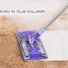 Özbience Mor Mandallı Mikrofiber Yer ve Duvar Temizlik Seti, Yedek Bez Hediyeli