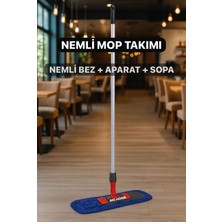 Özbience Mavi 80 cm Temizlik Seti: Palet, Sopa ve Nemli Mop ile Temizlik Keyfi