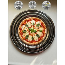 Abant Paslanmaz Çelik 3 Boy Delikli Pizza Tepsisi 28-32-36 cm