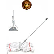 Özbience Çift Kovalı Temizlik Arabası Seti, Metal Dar Yaylı Sap, Yedek Mop Takımı