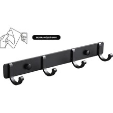 Skygo Kendinden Yapışkanlı Alüminyum 4'lü Askılık Mat Siyah