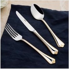 Skygo Nehir Fulya Altın Sade 12 Kişilik 60 Parça Çatal Kaşık Takımı