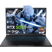 Thunderobot RS16 Amd Ryzen 9-9850HX 32GB Ddr5 1tb SSD Rtx 5070 8gb 115W 16 Inç 2k Qhd+ 300Hz Freedos Gaming Laptop (RS16-R9985HX57E1Q300RB)