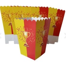 Skygo Partinity Sarı Kırmızı Aslan Temalı Popcorn Kutusu, 8'li Set, Doğum Günü Parti Malzemesi