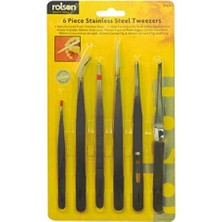 Skygo 59104 6 Pc Stainless Steel Tweezers