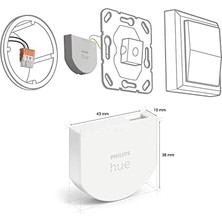 Skygo Hue Duvar Şalteri Modülü, Tekli Paket, Hue Lambaların Sürekli Erişilebilmesini Sağlar, Mevcut Duvar Şalterinin Arkasına Kurulum, 1'li Paket