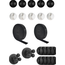 Skygo 16 Parça Kablo Tutucu Cırt Seti | Yapışkanlı Kablo Klipsi | Masa Üstü Kablo Düzenleyici | Şarj Kablosu, Kulaklık, Usb, Hdmı, Mouse Kablosu Için | Ofis & Ev Kullanımı | Kablo Yönetimi Çözümü