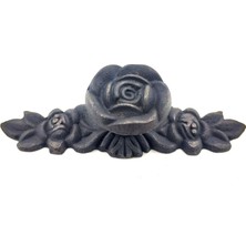 Vice Avm Antika Tarz Dekoratif Pirinç Gül Düğme - 30x100 mm, Oksit TG-V 5563