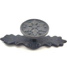 Vice Avm Antika Tarz Dekoratif Pirinç Çiçek Düğme - 27x70 mm, Oksit TG-V 5559