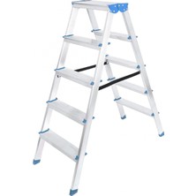 Marsilyan 5+5 Çift Basamaklı Alüminyum Metal Merdiven Yükseklik = 115CM Baş Genişlik = 8cm (4887)