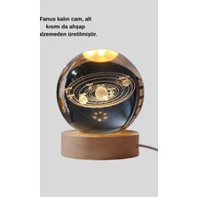 Astraltech USB Bağlantılı Işıklı Kristal Küre Modern Ahşap Tabanlı Dekor
