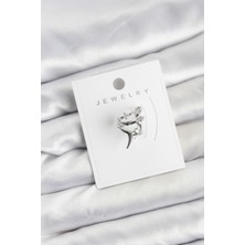 Clariss Gümüş Renk Pirinç Diken Model Kıkırdak Earcuff Küpe