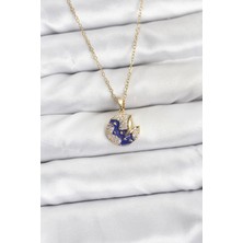 Clariss 316L Çelik Zincir Gold Renk Gece Model Zirkon Taşlı Kadın Kolye