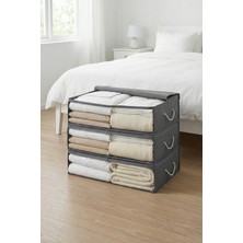 Rek Home 3 Adet Pencereli Baza Altı Yastık Yorgan Kazak Hurcu / 60X45X15