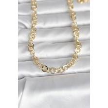 Clariss cm 14K Gold Renk Kalın Halka Zincirli 60 cm Kadın Kolye