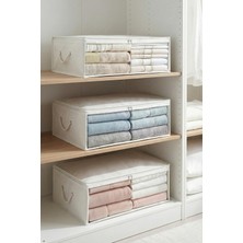 Rek Home 3 Adet Pencereli Baza Altı Yastık Yorgan Kazak Hurcu / 60X45X15