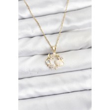 Clariss 316L Çelik Zincir Gold Renk Deniz Tema Model Zirkon Taşlı Kadın Kolye