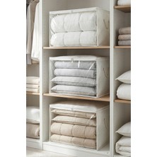 Rek Home 3 Adet Pencereli Büyük Boy Yastık Yorgan Kazak Hurcu / 60X40X40