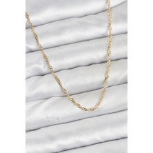 Clariss cm 14K Gold Renk Yassı Burgulu Model Kadın Kolye