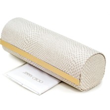 Jimmy Choo Jımmy Choo Snake Skın  Case Yılan Derisi Bej El Çantası Model Manyetik Güneş Gözlüğü Gözlük Kutusu Kılıfı Gold Renkli