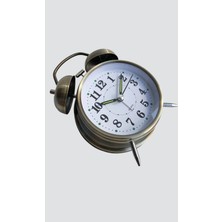 Astraltech Nostaljik Bronz Metal Alarmlı Masa Saati Büyük Boy Dekoratif ve Şık Tasarım