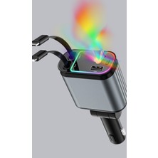 Astraltech Araç Şarj Cihazı 66W 4 Portlu Hızlı Şarj ve LED Işıklı