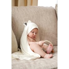 Skygo Pamuk Bambu Havlu Kundak - Ayıcık Kulak Desenli Banyo Havlusu - 75X75 cm