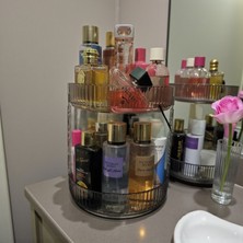 Ar&Be Makyaj Organizer Kozmetik Organizer Takı Organizer 2 Katlı 360 Dönerli Mutfak ve Banyo Düzenleyici