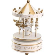 SHC4200 Atlı Karınca Müzik Kutusu Gold-Beyaz Renk