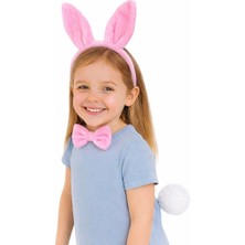 Ceylan Adam Pembe Full Tavşan Kulak Papyon Kuyruk Parti Seti