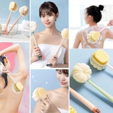 Skygo 2'si 1 Arada Çift Taraflı Uzun Saplı Fırçalı Banyo Vücut Sırt Fırçası Banyo Lifi