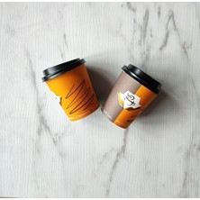 Skygo 8 Oz Kapaklı Karton Bardak 100 Adet Bardak+ 100 Adet Kapak