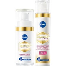 Skygo LUMINOUS630 Leke Karşıtı Cilt Serumu 50ML ve Aydınlatıcı Güneş Korumalı Gündüz Yüz Kremi 40ML,SPF50