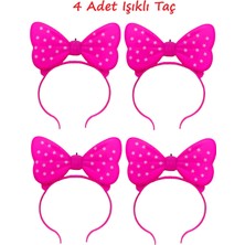 Brother Toys 4 Adet Işıklı Taç Oyuncak Parlayan Tac Kız Çocuk Tacı 19 Cm.