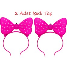 Brother Toys 2 Adet Işıklı Taç Oyuncak Parlayan Tac Kız Çocuk Tacı 19 Cm.