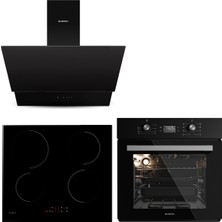 Kumtel Siyah Indüksiyon Ocaklı Ankastre Set