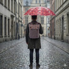 Biggdesign Dogs 15" Laptop Çantası & Tam Otomatik Rüzgara Dayanıklı Köpek Desenli Şemsiye Set