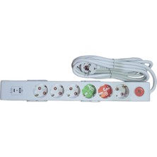 Mutlusan Ri-Tech Altılı Usb+Tytpe-C Grup Priz Ç.k 3 mt