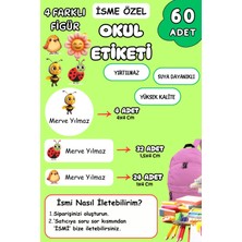 Birikiyedi Okul Etiketi Kalem Defter Etiketi Özel Isim Yazılabilen Etiket 60 Adet Uğur Böceği,arı,çiçek