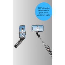 Astraltech Bluetooth’lu Işıklı Selfie Çubuğu – Katlanabilir, 130 cm