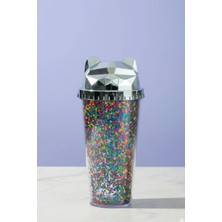 M&B Water Bottle Animals Tasarımlı Pipetli Bardak - 500 ml Plastik Su ve Meşrubat Bardağı