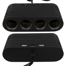Sepetink Araç Içi Güç Dağıtıcı 4 Çakmaklık 2 USB 1 Type C Şarj Ünitesi