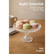 Nandy Home El Yapımı Cam, Ayaklı Damla Model Küçük Boy Sunumluk - Ayaklı Sunumluk