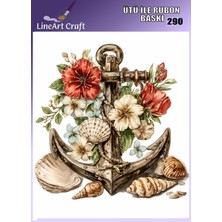 Lineart Rt 290  Marine Desen Kumaş Transfer, Ahşap Transfer, Rub On Transfer 30*30 cm