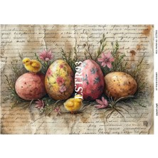 Lineart ESTR93 Paskalya, Yumurta, Civciv Desenli 29*42 cm Pirinç Dekopaj