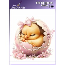 Lineart Rt 359  Civciv Desenli Kumaş Transfer, Ahşap Transfer, Rub On Transfer 30*30 cm