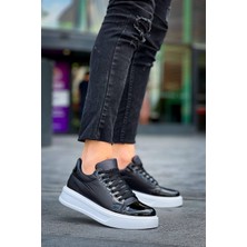 Zapatos KB-X46 Erkek Günlük Bağcıklı Paraşüt Kumaş Rugan Spor Sneaker Ayakkabı Pkrbt - Siyah