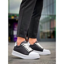 Zapatos KB-X46 Erkek Günlük Bağcıklı Paraşüt Kumaş Cilt Spor Sneaker Ayakkabı Pkcbt - Siyah/beyaz