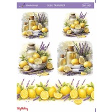 Lineart LNT588 Limon Lavanta Desenli 25*35 cm Açık Zemin Sulu Transfer